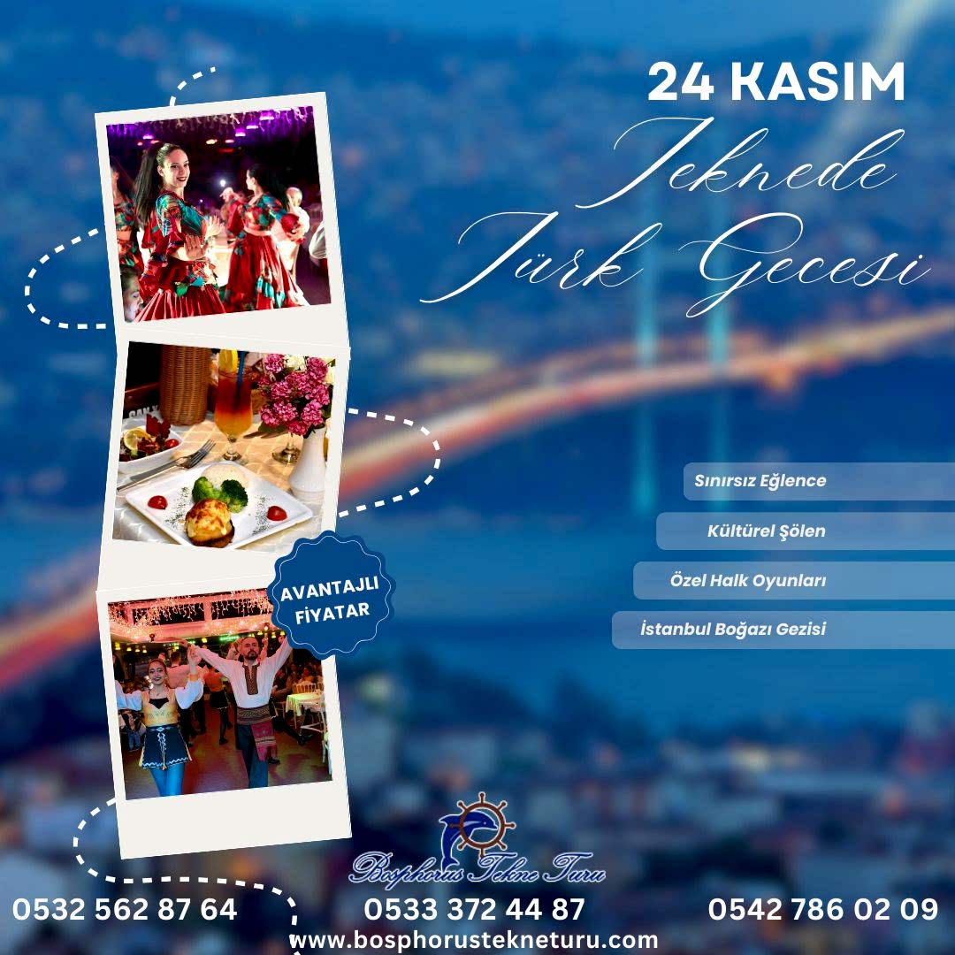 24 Kasım Öğretmenler Günü Teknede Türk Gecesi