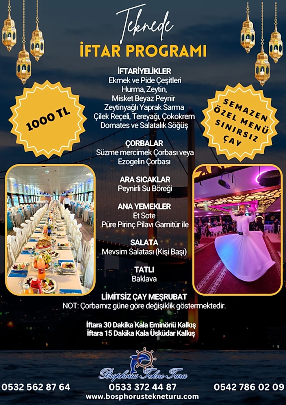 Teknede İftar Programı ile Boğaz’da Unutulmaz Ramazan Akşamları